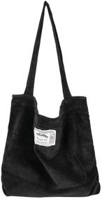 img 4 attached to 👜 Corduroy Shopper Women's Handbags & Wallets: YARUODA Shoulder Handbags in Totes