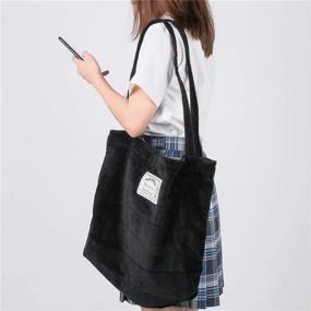img 3 attached to 👜 Corduroy Shopper Women's Handbags & Wallets: YARUODA Shoulder Handbags in Totes