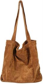 img 2 attached to 👜 Corduroy Shopper Women's Handbags & Wallets: YARUODA Shoulder Handbags in Totes