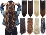 💇 7pcs 16 clips 23-24 inch thick curly straight full head clip in hair extensions with double weft logo