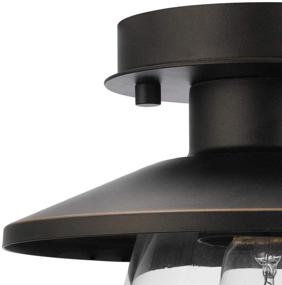 img 3 attached to 🌍 Globe Electric 64846 Nate Light Semi-Flush Mount: Stylish Oil Rubbed Bronze with Clear Glass Shade, 8-Inch Elegance