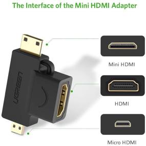 img 3 attached to 🔌 UGREEN 2-Pack 2 in 1 Mini HDMI and Micro HDMI Male to HDMI Female Adapter for 1080P Support | Compatible with GoPro Hero 7 Black, Hero 5, 4, 6 | Nexus 10 Tablet, Camera, Camcorder, DSLR, Video Card, and More!