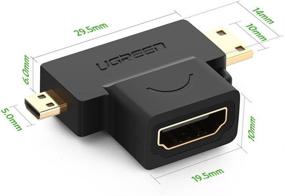 img 2 attached to 🔌 UGREEN 2-Pack 2 in 1 Mini HDMI and Micro HDMI Male to HDMI Female Adapter for 1080P Support | Compatible with GoPro Hero 7 Black, Hero 5, 4, 6 | Nexus 10 Tablet, Camera, Camcorder, DSLR, Video Card, and More!