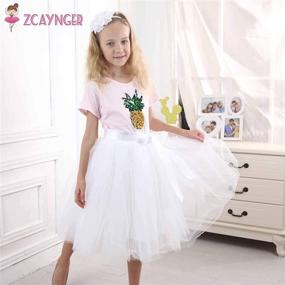 img 3 attached to 👗 Zcaynger Fluffy Ribbon Girls' Clothing: 4 Layer Dancing Skirts & Skorts