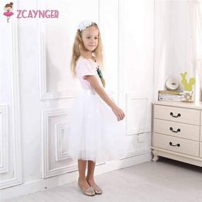 img 2 attached to 👗 Zcaynger Fluffy Ribbon Girls' Clothing: 4 Layer Dancing Skirts & Skorts