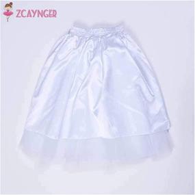 img 1 attached to 👗 Zcaynger Fluffy Ribbon Girls' Clothing: 4 Layer Dancing Skirts & Skorts