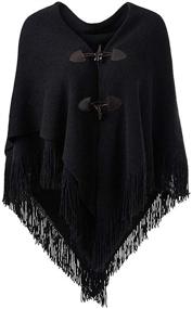 img 3 attached to MissShorthair Winter Ponchos Pancho Sweater Women's Accessories
