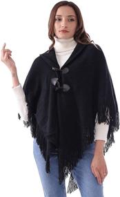 img 4 attached to MissShorthair Winter Ponchos Pancho Sweater Women's Accessories