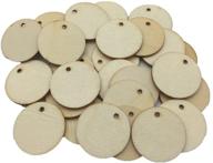 pack of 100 blank wood circle pendants - 25mm/1 inch round wooden disks with hole for favor tags, pendant embellishments logo