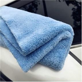 img 2 attached to 🚗 Kingsheep 6Pack Car Microfiber Towel: Thick Buffing Microfiber Cleaning Cloth for Auto | 16"x16" Plush Polishing and Drying Towels | 450gsm Detailing Cloths