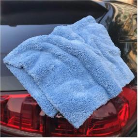 img 1 attached to 🚗 Kingsheep 6Pack Car Microfiber Towel: Thick Buffing Microfiber Cleaning Cloth for Auto | 16"x16" Plush Polishing and Drying Towels | 450gsm Detailing Cloths