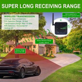 img 3 attached to Toncont Driveway Alarm System - 1/2 Mile Solar Motion Sensor, Long Range Wireless Weatherproof PIR Motion Detector, Protect Security Alert System for Home, Garage Property