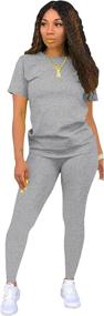 img 4 attached to AOMONI Women's Summer Plus Size Tracksuit Short Set with Casual Short Sleeve T-shirt - Two Piece Outfit