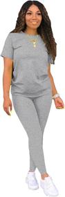 img 2 attached to AOMONI Women's Summer Plus Size Tracksuit Short Set with Casual Short Sleeve T-shirt - Two Piece Outfit