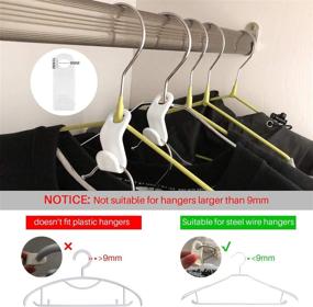 img 3 attached to 👔 Geilihome Clothes Hanger Connector Hooks - Space Saving Cascading Connection for Closet - 60PCS White Cascading Clothes Hangers