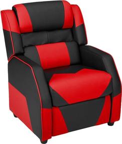 img 4 attached to 🎮 Amazon Basics Kids/Youth Gaming Recliner: Ultimate Comfort for Children 3+ Years, Black and Red