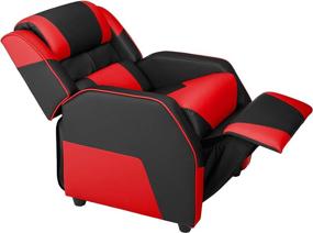 img 1 attached to 🎮 Amazon Basics Kids/Youth Gaming Recliner: Ultimate Comfort for Children 3+ Years, Black and Red