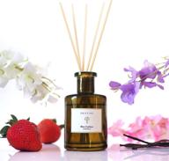 🍓 ritz-carlton inspired reed diffuser for home & bathroom: fresh strawberry, vanilla, musk fragrance - aromatherapy scented oil reed diffuser set for relaxation logo