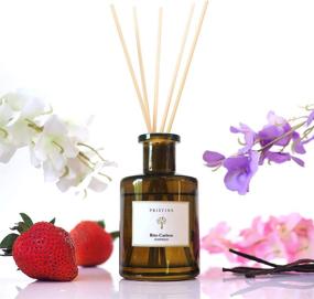 img 4 attached to 🍓 Ritz-Carlton Inspired Reed Diffuser for Home & Bathroom: Fresh Strawberry, Vanilla, Musk Fragrance - Aromatherapy Scented Oil Reed Diffuser Set for Relaxation