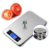 🥦 yoncon digital food scale: accurate weight loss tool for baking and cooking - 22ib capacity, large stainless steel countertop design with hidden hooks logo