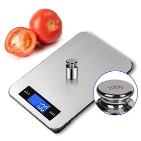 img 4 attached to 🥦 YONCON Digital Food Scale: Accurate Weight Loss Tool for Baking and Cooking - 22Ib Capacity, Large Stainless Steel Countertop Design with Hidden Hooks