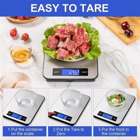 img 2 attached to 🥦 YONCON Digital Food Scale: Accurate Weight Loss Tool for Baking and Cooking - 22Ib Capacity, Large Stainless Steel Countertop Design with Hidden Hooks