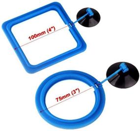 img 3 attached to Optimized for SEO: Set of 4 Fish Feeding Rings - Square and Round, Aquarium Fish Food Feeders that Float, with Suction Cup