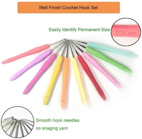 img 3 attached to 🪡 10-Piece Set of Small Size Crochet Hooks with Ergonomic Handles - Perfect for Arthritic Hands - Thread Crochet Steel Lace Hooks Range from 0.5mm to 2.75mm