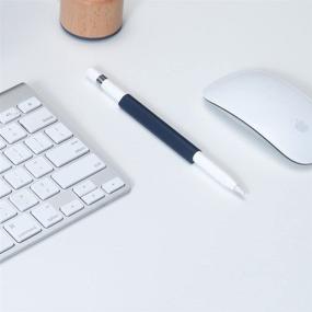 img 2 attached to 🖊️ FRTMA Магнитная накладка для Apple Pencil - Мягкий силиконовый держатель, Полуночно-синий (аксессуар для iPad Pro)