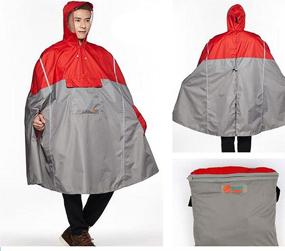 img 3 attached to 🚴 Optimized Lightweight Cycling Rain Poncho with Hood, Bike Raincoat and Reflective Strips