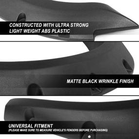 img 3 attached to 🖤 DNA MOTORING WF-81016-MBK Pocket-Riveted Fender Flares for 14-18 Silverado Fleetside – Matte Black, 4Pcs/Set