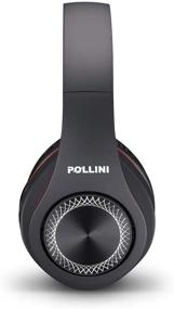 img 3 attached to 🎧 Беспроводные наушники с закрытыми чашками pollini - V5.0, глубокие басы, мягкие амбушюры из материала с памятью, встроенный микрофон - совместимы с iPhone/Android мобильным телефоном/пк/тв - черно-красные