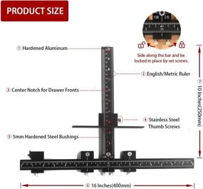 img 1 attached to Cabinet Hardware Jig: Solike Aluminum Alloy Pull Installation Tool for Fast, Accurate Placement of Pulls, Door & Drawer Knobs. Includes Automatic Center Punch and 4 Drill Bits.