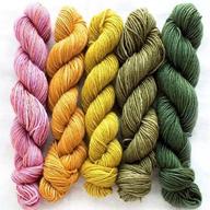 🧶 deluxe manos del uruguay silk blend fino mini-skein set: 4 dorothea, 5 x 20g, merino silk hand dyed yarn - exquisite crafting delights! logo