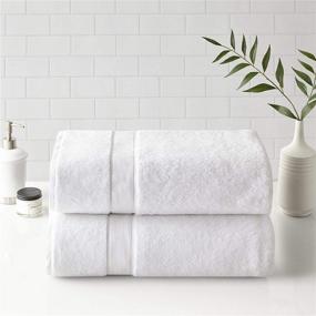 img 3 attached to 🛀 Madison Park Signature 800GSM Bath Towel Set: Luxurious, Quick Dry & Highly Absorbent (White, 34"x68") - Hotel & Spa Quality, 100% Cotton - 2 Piece