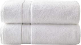 img 4 attached to 🛀 Madison Park Signature 800GSM Bath Towel Set: Luxurious, Quick Dry & Highly Absorbent (White, 34"x68") - Hotel & Spa Quality, 100% Cotton - 2 Piece