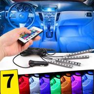 🚗 yijinsheng car rgb 9 led strip light floor decorative atmosphere lamps interior light with remote control - colorful neon light for enhanced ambiance logo