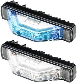 img 4 attached to Abrams Flex 180 Wide Angle LED Grill Light [Dual Color] Blue/White [64W - 16 LED] [SAE Class-1] Volunteer Firefighter POV Vehicle Truck Under Mirror LED Light Head Surface Mount Strobe Warning Light