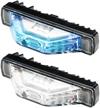 abrams flex 180 wide angle led grill light [dual color] blue/white [64w - 16 led] [sae class-1] volunteer firefighter pov vehicle truck under mirror led light head surface mount strobe warning light logo