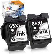 💯 high-quality remanufactured ink cartridge - hp 65xl 65 xl for envy 5055 5052 5000 5014 5010 5012 deskjet 3755 3752 3700 2600 2622 2652 2655 3720 3722 amp 100 120 125 printer (black, 2 packs) logo