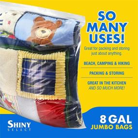 img 3 attached to 🔒 50 Pack of Jumbo Zipper 22x24" Heavy Duty Resealable Storage Bags - Extra Large for Seasonal Clothing, Blankets, Linens, Pillows, Food - by Shiny Select