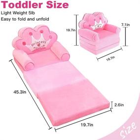 img 1 attached to 🪑 Foldable Toddler Chair Lounger for Girls | Toddler Girls Couch Fold Out | 1 Year Old Baby Sofa Bed | Bedroom Pink Toddler Couch Bed for Toddlers