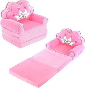 img 4 attached to 🪑 Foldable Toddler Chair Lounger for Girls | Toddler Girls Couch Fold Out | 1 Year Old Baby Sofa Bed | Bedroom Pink Toddler Couch Bed for Toddlers