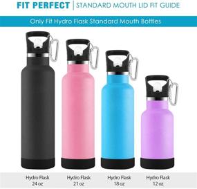 img 1 attached to 🍹 HXZLJLP Straw Lid and Boot Combo for Hydro Flask Standard Mouth Water Bottles - Replacement Lids for Hydro Flask 18oz, 21oz, and 24oz + Simple Modern Ascent Sport Cap