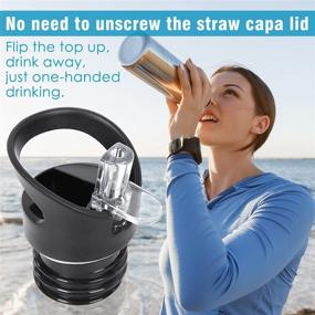 img 2 attached to 🍹 HXZLJLP Straw Lid and Boot Combo for Hydro Flask Standard Mouth Water Bottles - Replacement Lids for Hydro Flask 18oz, 21oz, and 24oz + Simple Modern Ascent Sport Cap