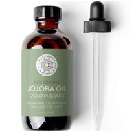 pure body naturals jojoba oil - 4 fl oz, 100% pure & organic, cold pressed - premium carrier oil for skin, hair, and nails - all-natural anti-inflammatory logo