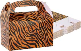 img 3 attached to Jungle Theme Favor Supplies: 12 Pack of Zoo Party Gift Treat Gable Boxes with Double-sided Animal Print Design Pattern for Kids' Paper Decorations, Candy Goodies Bags