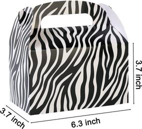 img 2 attached to Jungle Theme Favor Supplies: 12 Pack of Zoo Party Gift Treat Gable Boxes with Double-sided Animal Print Design Pattern for Kids' Paper Decorations, Candy Goodies Bags