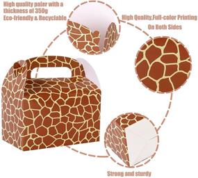 img 1 attached to Jungle Theme Favor Supplies: 12 Pack of Zoo Party Gift Treat Gable Boxes with Double-sided Animal Print Design Pattern for Kids' Paper Decorations, Candy Goodies Bags