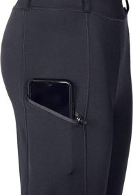 img 2 attached to Stylish and Functional Women's Riding Tights: Knee-Patch Breeches with Zipper Pockets for Equestrian Horse Riding and Schooling